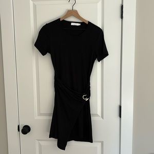 Jonathan Simkhai asymmetrical cotton dress black size small